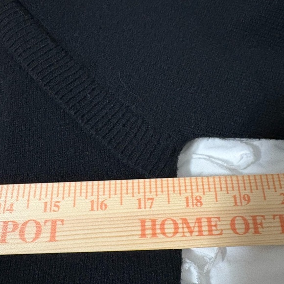 Paige black wool turtleneck with open chest detail. Long sleeve sweater. - Picture 13 of 16